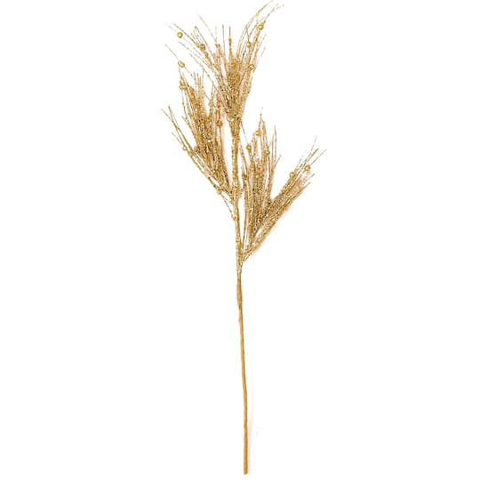 Gold Glitter Christmas Pine Spray, 3ct.